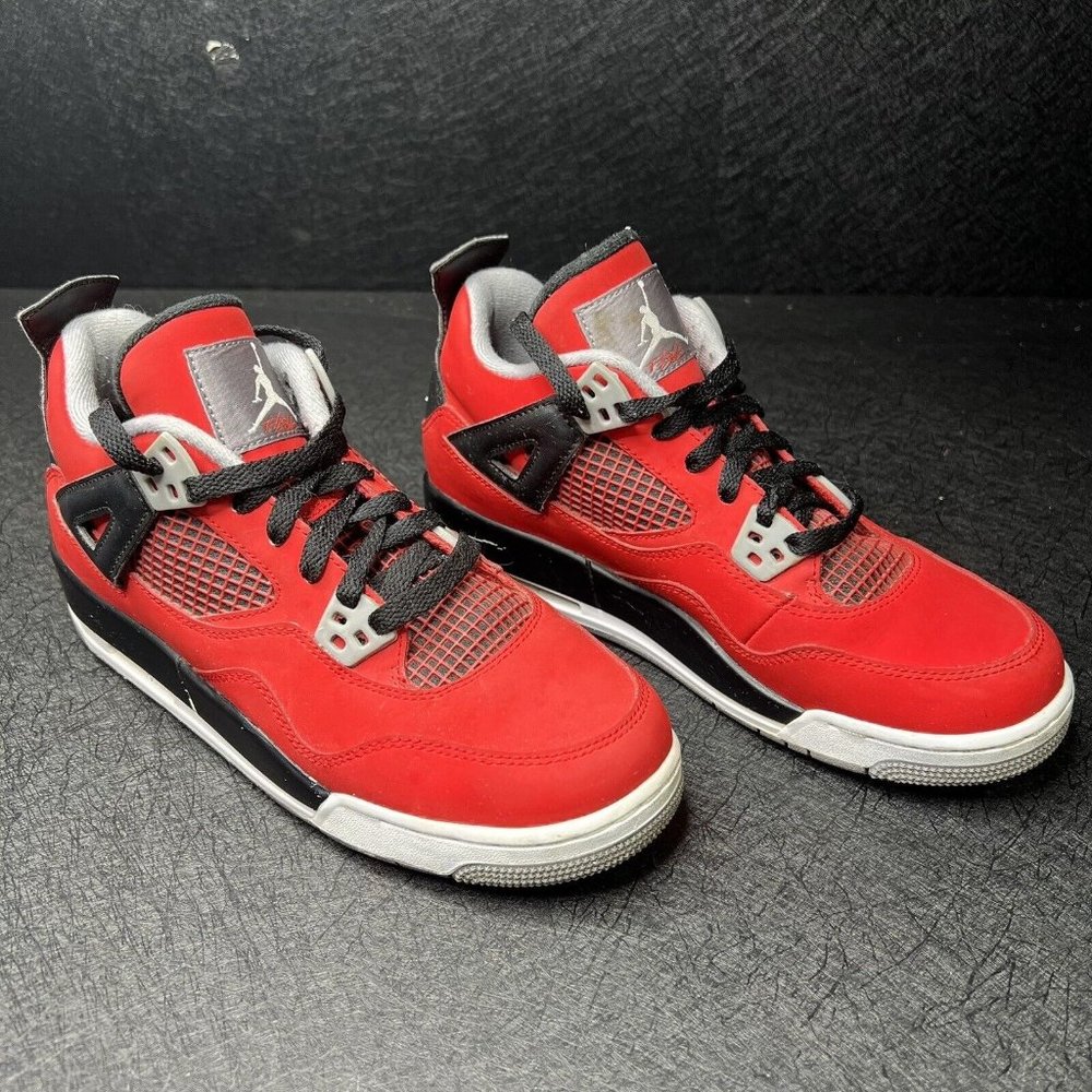 Nike Air Jordan 4 Retro GS Toro Bravo Red Black 408452-603 Youth 6.5 Women 8.5